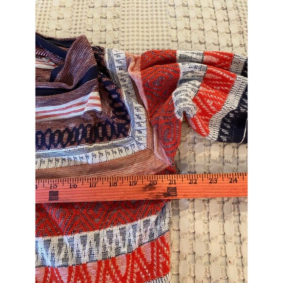 Cato Shrug Sweater Wrap Orange Rust Brown Size 18 20W Aztec Pattern Open Front - Picture 11 of 12